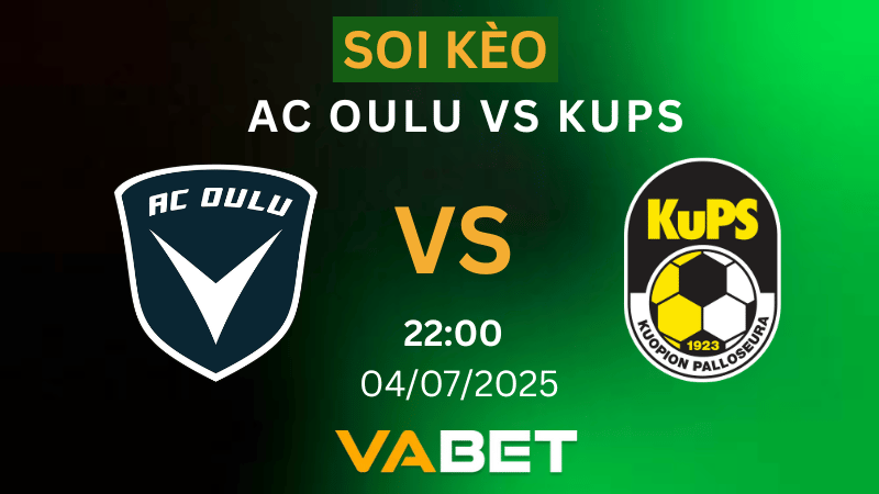 VABET Soi kèo AC Oulu vs KuPS 22h00 ngày 04/07/2025 - VĐQG Phần Lan
